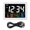 thumbnail image 3 of Desk Clock LCD Display Table Clock, Color Screen Digital Alarm Clocks, For Bedrooms Home Use Office, 3 of 8