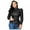 Black, variant on Women's 2022 Fall Bonded Leather Long Sleeve Solid Pullover Frenulum Street Tops Black, XXL