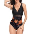 thumbnail image 2 of FEORJGP Women's Summer Swimwear Ladies Onepiece Swimsuit Sleeveless V Neck Jumpsuit Solid Color/Floral Bathing Suit Monokini Beachwear, 2 of 4