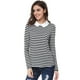 thumbnail image 5 of Disfraz de Halloween para mujer Allegra K blusa a rayas en contraste Peter Pan Negro M, 5 of 6