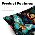 thumbnail image 2 of Flower Butterfly Decorative Bed Pillow Covers Throw Pillows Set with Unique Patterns for all Occasions - 16x16, 18x18, 20x20 inches - 2 Pack Pillow Inserts Included, 2 of 6
