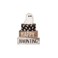 thumbnail image 2 of Happy Haunting Halloween Stacked Ghost Decor 4 Piece Set for Mantel Shelf Tabletop Farmhouse Holiday Displays, 2 of 8