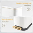 thumbnail image 5 of Slim Stainless Steel Trash Can with Soft Close Lid and Step Pedal, 3.5 Gallon Matt White Garbage Bin for Bathroom Bedroom Office, 5 of 6