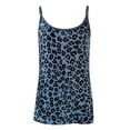 thumbnail image 3 of Pompotops Mode Femmes Casual Print Sling O-Neck Slim Manches Sexy Camis Leopard, 3 of 4