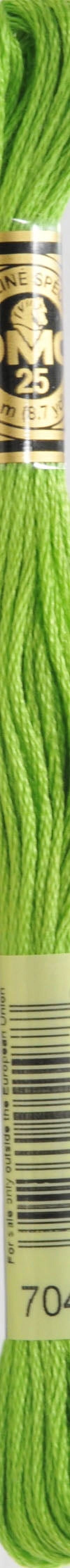 DMC Mouline 117-704 Six-Strand Embroidery Thread, Bright Chartreuse, 8.7-Yards