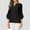Black, variant on Ladies' Solid Color Leaf Three Quarter Sleeve Fashionable And Casual Loose V Neck Shirt Log Sleeve T Shirts for Women round Neck Tee Womens Button down Shirts