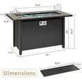 JAMFLY Outdoor Propane Fire Pit Table 45 Inch with Lid, 50,000 BTU Gas