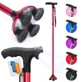 thumbnail image 3 of BigAlex Folding Walking Cane with LED Light,Pivoting Quad Base,Adjustable Walking Stick with Carrying Bag for Man/Woman (Alloy Base), 3 of 4