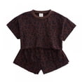 thumbnail image 3 of 2Pcs Toddler Baby Girls Leopard Print Summer Clothes Set, Uccdo Little Girl Casual Loose T-Shirt + Shorts Outfits 9M-7T, 3 of 8