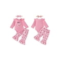 thumbnail image 2 of Cjfdfy Newborn Baby Girl Western Outfits,Letter Cowgirl Hat Embroidery Crew Neck Long Sleeve Romper Flare Pants Headband 3 Pieces Set,New Cowgirl In Town Letter Fall Winter Outfits, 2 of 9