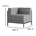 thumbnail image 5 of Flash Furniture Hercules Imagination Series Contemporary Gray Leathersoft Right Corner Chair with Encasing Frame, 5 of 9
