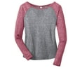 thumbnail image 5 of District Juniors Microburn Long Sleeve Raglan Tee-XL (Sangria/ Heathered Nickel), 5 of 6