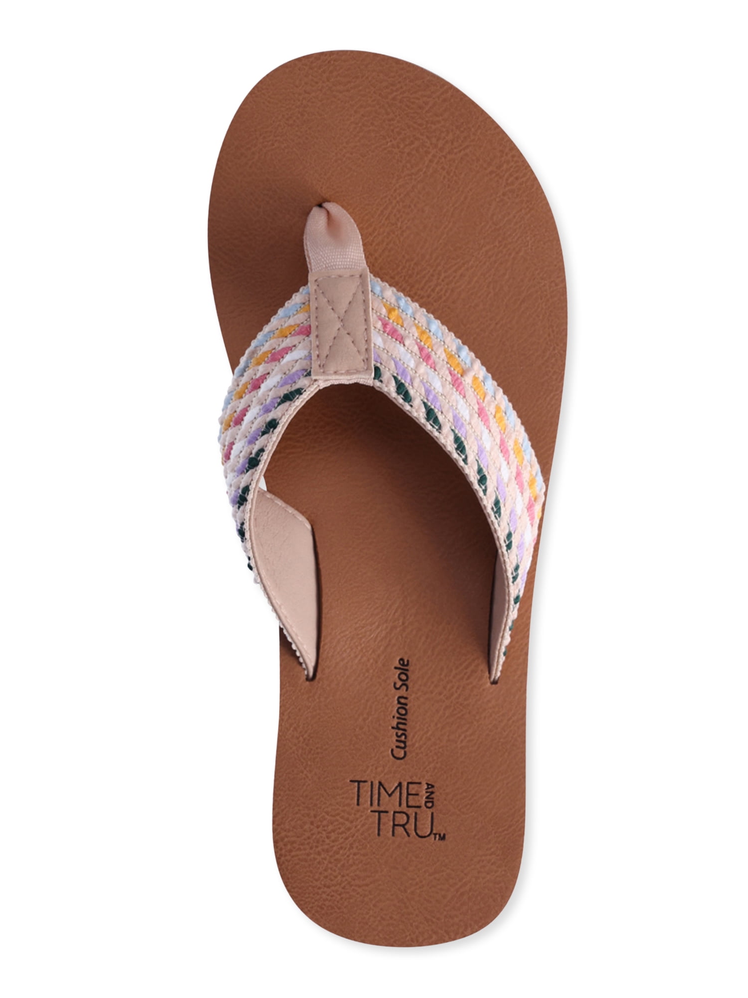 Time and Tru Women's Lifestyle Flip Flop Flat Sandals