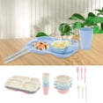 thumbnail image 1 of Wekvgz 24 Pcs Kids Plates and Bowls Sets Stackable Dinnerware Cutlery Set Lightweight Unbreakable Tableware Set Multipurpose Toddler Dinnerware Set for Home School Office Picnic, 1 of 10