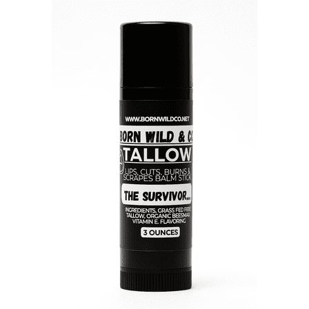 The Survivor: Tallow Balm Stick- for lips, cuts, chapped skin, blisters or burns-