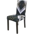 thumbnail image 1 of Stretchy Dining Chair Covers Set of 2, Elastic Kitchen Chair Slipcovers Removable Protective Cover Nonslip for Hotel Dining Room Ceremony Banquet Wedding Party (2 Pack, Geometry27), 1 of 7