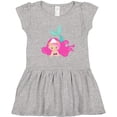 thumbnail image 3 of Inktastic Cute Mermaid, Pink Hair, Little Mermaid, Starfish Girls Toddler Dress, 3 of 5