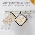 thumbnail image 4 of Yayeee Oven Mitts and Pot Holder Set of 2 Heat Resistant Kitchen Gloves Baking Hot Pad, Pink Seashell, 4 of 5