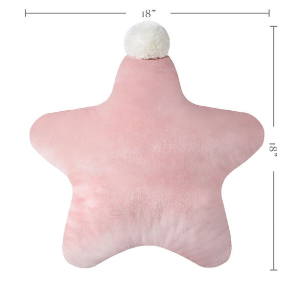 Phantoscope Star Pom Pom Decorative Throw Pillow, 18 x 18 in, Pink