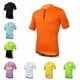 thumbnail image 2 of Maillot de ciclismo con media cremallera para hombre y mujer, camiseta de ciclismo, ropa de ciclismo de manga corta para montaña, carretera, descenso, verano, color naranja, 2 of 5