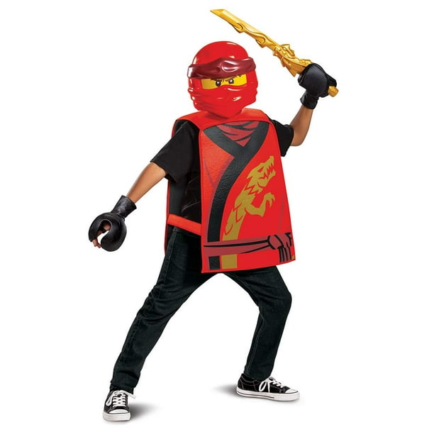 Disguise Kai Costume for Kids, Lego Ninjago Legacy Themed Basic Character  Accessories, Single Child Size Red (100379)