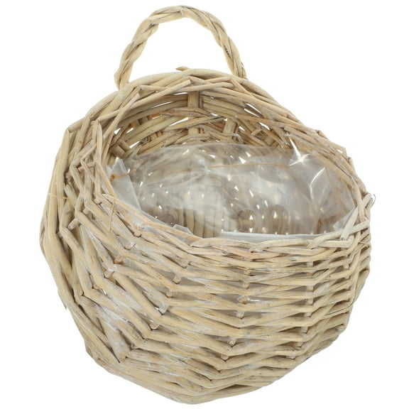 Moluckfu Hanging Plants Flowers Basket Wicker 1Pack