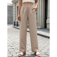 thumbnail image 7 of Cuteduck Women's Versatile Stretchy Waist Slacks for Women, Casual Straight Leg Pants with Slant Pockets S-2XL, 7 of 7