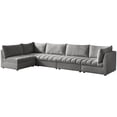 thumbnail image 2 of Meridian Furniture Jacob Grey Velvet Modular Sectional, 2 of 13