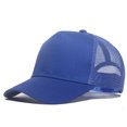thumbnail image 1 of 1 piece Custom Logo Mesh Baseball Cap Men Summer Sunscreen Sun Visor Hat Text Design Women Adjustable Blank Trucker Caps blue Adult, 1 of 6