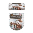 thumbnail image 2 of HELLHERO Sloth and Flowers Toilet Lid Cover Set of 2 Pieces Stretch Bathroom Toilet Lid Cover Machine Washable Bathroom Supplies, 2 of 8