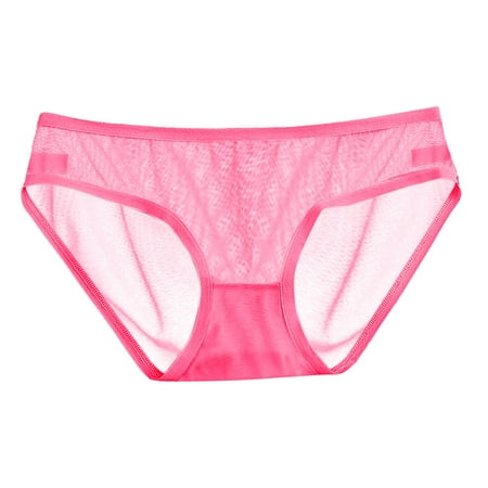 Rinsvye Womens Low Waist Sheer Breathable Cotton Underwear Women Mesh Briefs Cute Seamless Workout Underwear Plus Size Panties for Women
