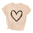 thumbnail image 2 of Ayolanni Womens Summer Tops Short Sleeve Crew Neck Casual Shirts Heart Print Fashion Plus Size Tees Womens Unique Tops, 2 of 3