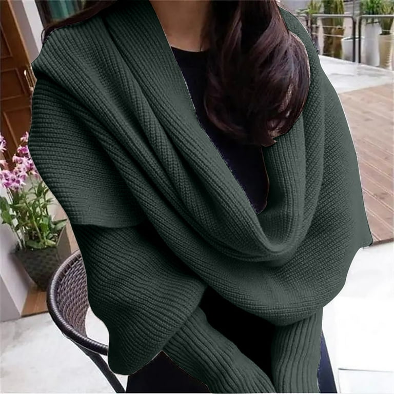 Shawl Wrap Sweatshirt LULULEMON Black Merino Wool Shawl Wrap