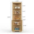 thumbnail image 2 of 67" Tall Corner Cabinet with Doors, 5-Tier Fluted Corner Storage Cabinet with Open Storage Adjustable Shelves, Home Space Saver for Bathroom, Kitchen, Natural Oak, 2 of 9