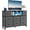 Gray, variant on Simenmax LED TV Stand for 45-55 Inch TV, Entertainment Center with 8 Fabric Drawers & Open Shelves, Charging Station with 2 USB & 2 AC Outlets, OAK