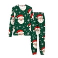 thumbnail image 2 of Conjuntos de blusas y camisas de cuello redondo y manga larga con estampado navideño para niños Camisa de manga larga con cuello redondo y cintura elástica Pantalones largos Conjunto de traje de casa, 2 of 6