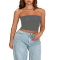 thumbnail image 2 of Women Tube Top  Strapless Backless Solid Slim Fit Summer Ladies Vest for Club Party, 2 of 6