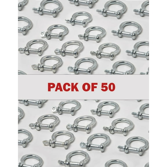 Bow Shackle M5 3/16" 5mm Nickel Plated Steel Screw Pin Anchor Rigging 50 pcs
