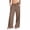 Brown women wide leg pants with pockets a1, variant on Cagogo Women's Wide Leg Elastic Waist Pants with Pockets Casual Lounge Long Trousers Summer Beach Party Loungewear, Navy S