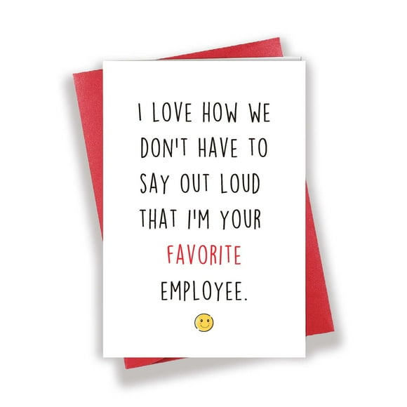 Longkado Humour Je Suis Votre Employé Préféré Carte pour Patron, Carte Joyeux Fête Patron, Carte d'Anniversaire Patron Enflammé