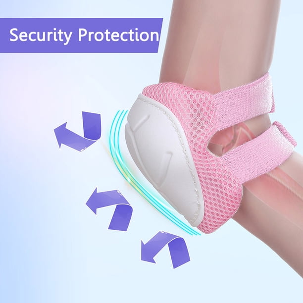 Rodilleras Protección Ciclismo 6 unids/set soporte de codo de rodilla niños transpirables para deportes al aire libre (rosa)