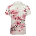 thumbnail image 5 of Cherry Blossom Pink (2) Men Zipper T-shirt Summer Casual Short Sleeve T-shirt Top, 5 of 7