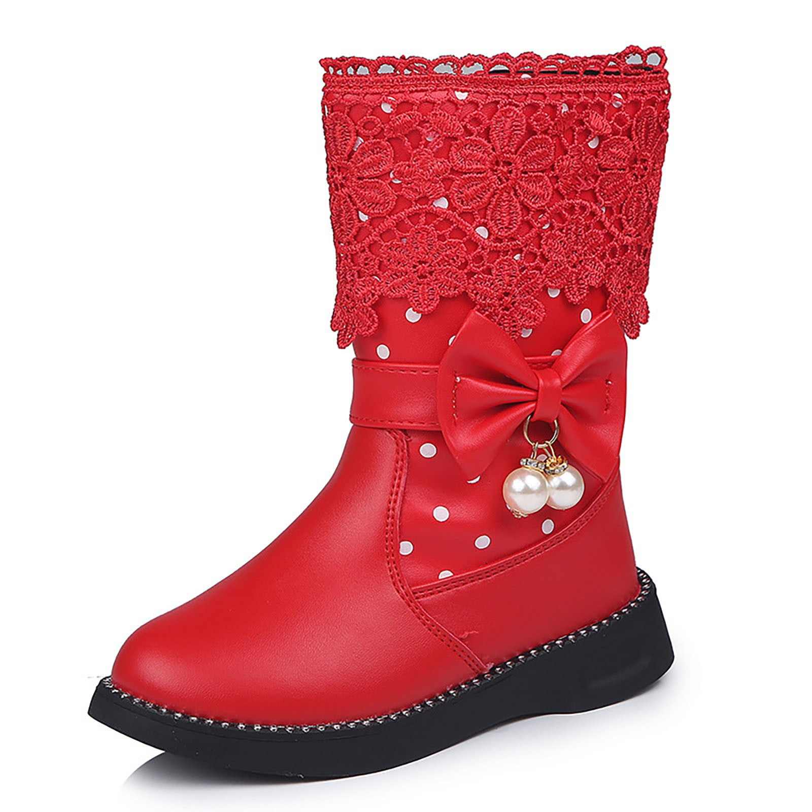 Bottes Pour Fille En Simili Cuir Blanc - Semelle épaisse, Laçage Réglable, Fermeture éclair - Confortables Pour Automne/hiver