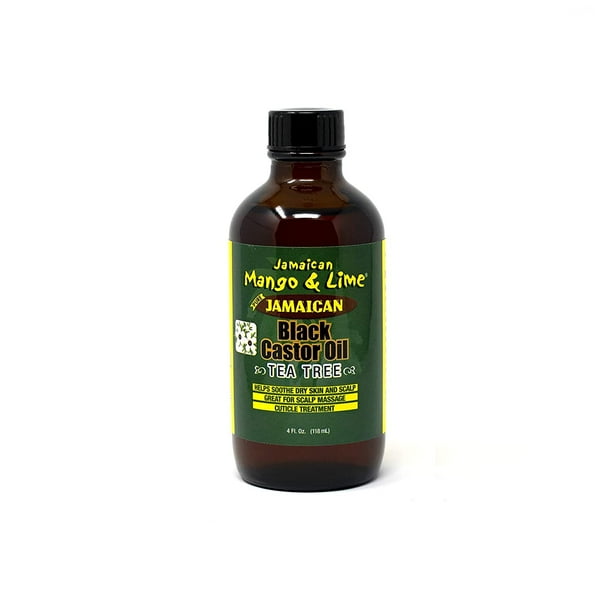 Aceite de ricino negro de mango y lima jamaicano (árbol de té) 4 oz