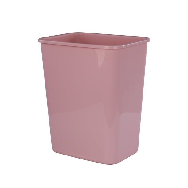 Mainstays 5.5 gal Plastic Open Top Kitchen Trash Can, Pearl Blush