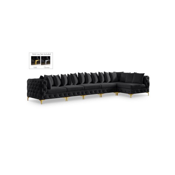 Meridian Furniture Tremblay Black Velvet Modular Sectional
