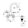 thumbnail image 3 of 4-Inch Brushed Nickel Stainless Steel 2-Handle Center-set Bathroom Faucet (with Pop-Up Drain and 2 Water Supply Lines), 3 of 4