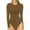 Coffee, variant on Crew Neck Long Sleeve Bodysuits for Women Round Neck Fitted Tops,Size S-XXL