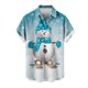 thumbnail image 1 of Mens Manga Corta Botón Abajo Camisas, Cuello de Vuelta Navidad Impresa Blusa, Top de Moda Casual, 1 of 4
