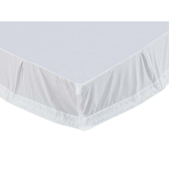 VHC Brands 29162 78 x 80 x 16 in. Adelia White King Bed Skirt - Marshmallow